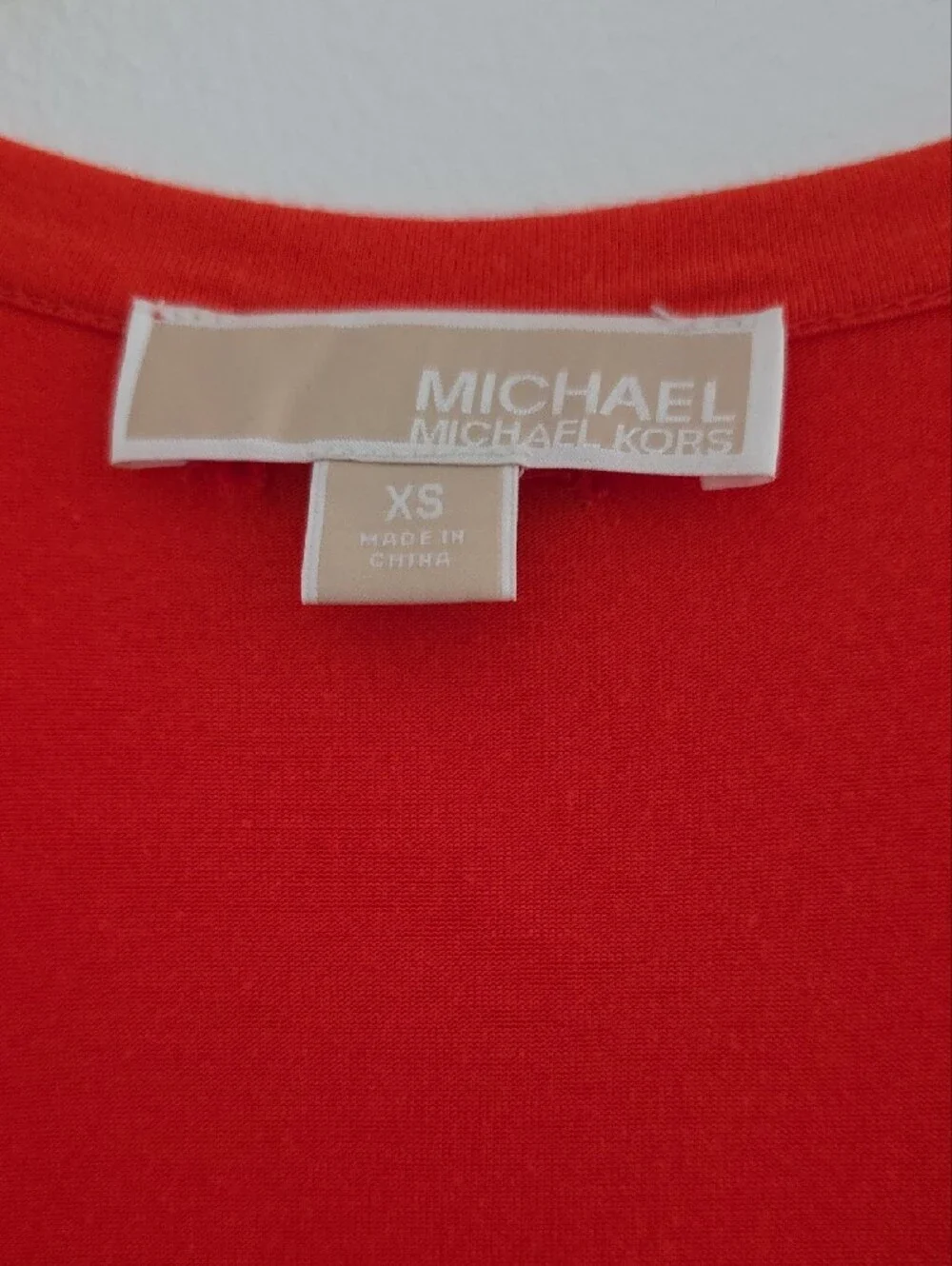 Michael Kors Orange Fringe Tank Top with Gold Grommet Detail